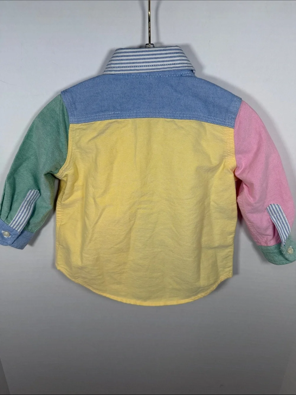 Ralph Lauren Pastel button down color block pink blue yellow green